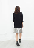 Border Dress in Black/Silver